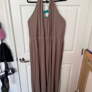 Old Navy Tan Halter Jumpsuit